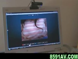 Mozaika: prsatá mladý žena webkamera vid